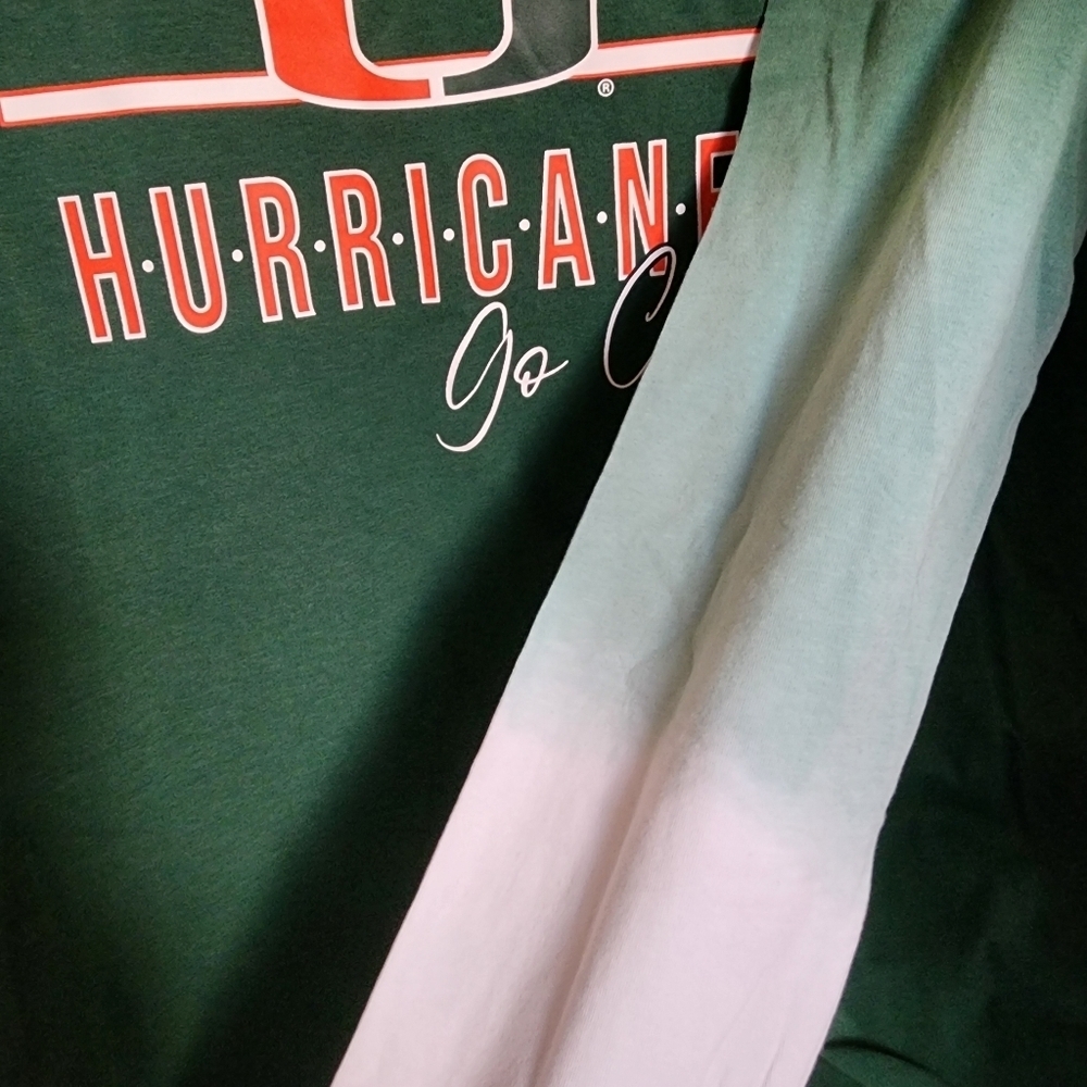 Miami Univeristy Hurricanes Long Sleeve Shirt Women's Large Wear by Erin Andrews - Picture 5 of 9
